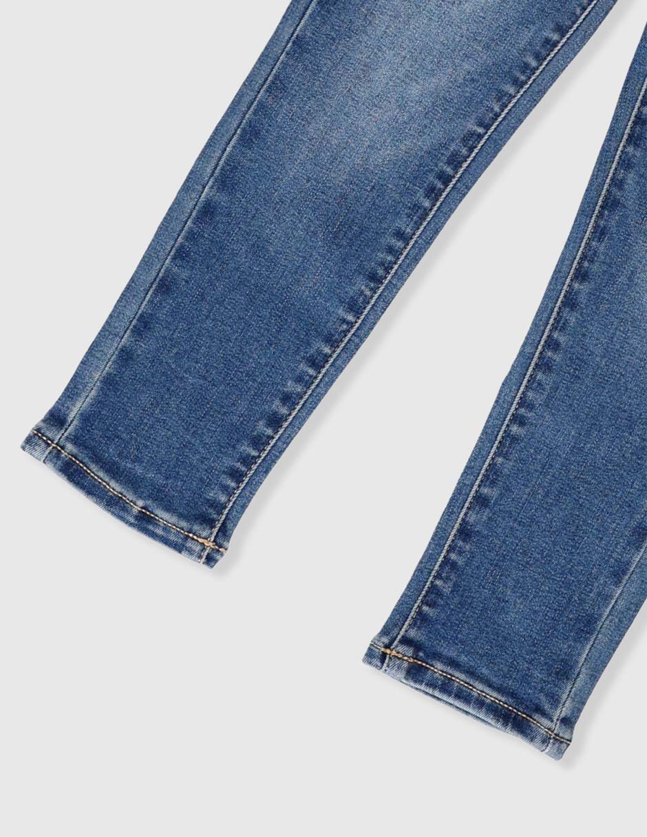 Jeans super skinny lavado medio para niña 4