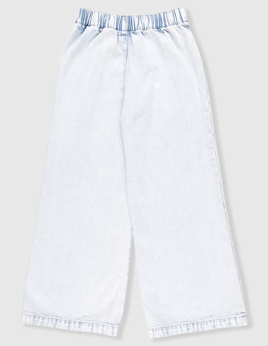 Jeans amplio lavado claro para niña 2