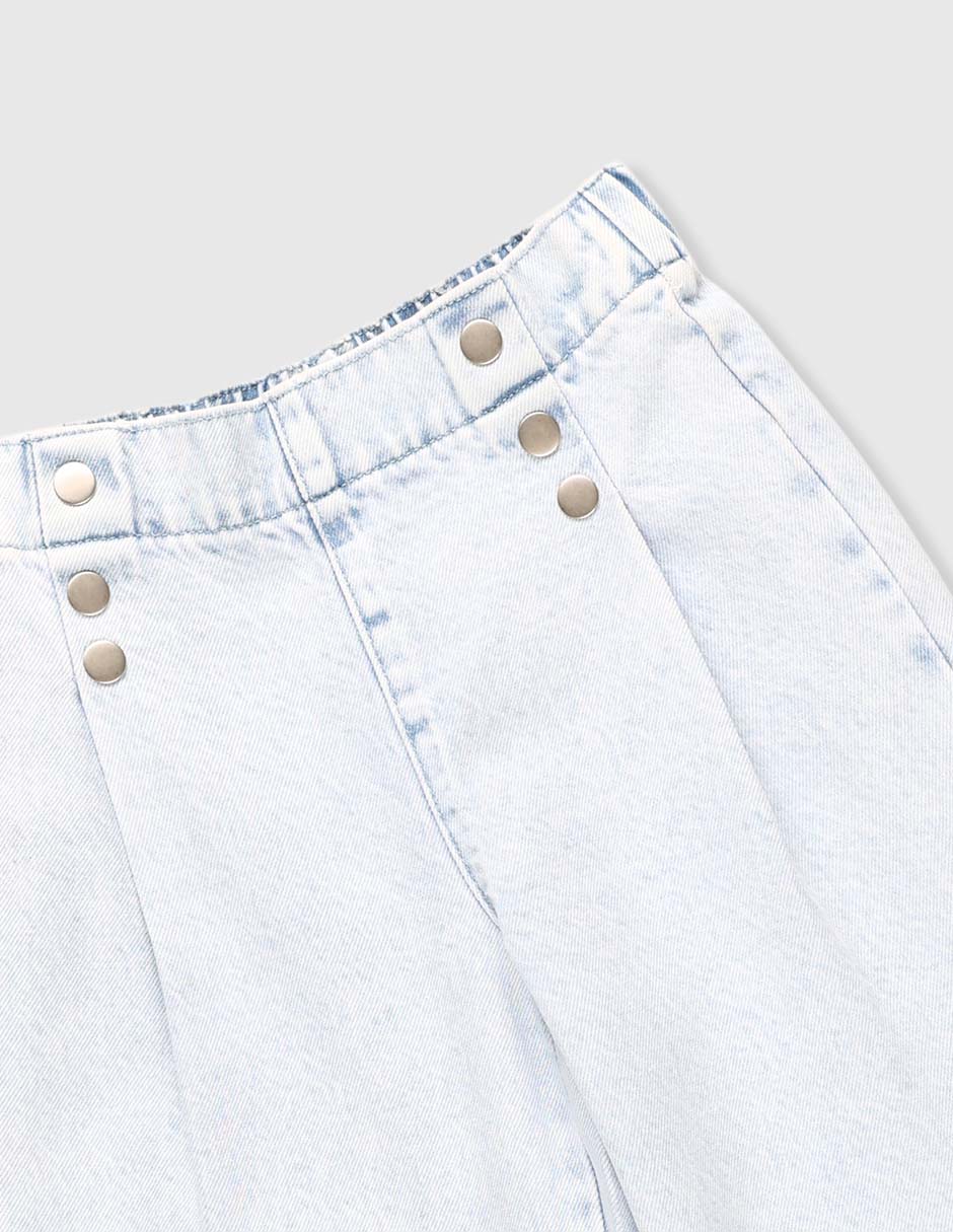 Jeans amplio lavado claro para niña 4
