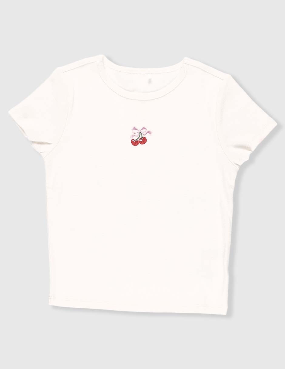 Playera manga regular para niña