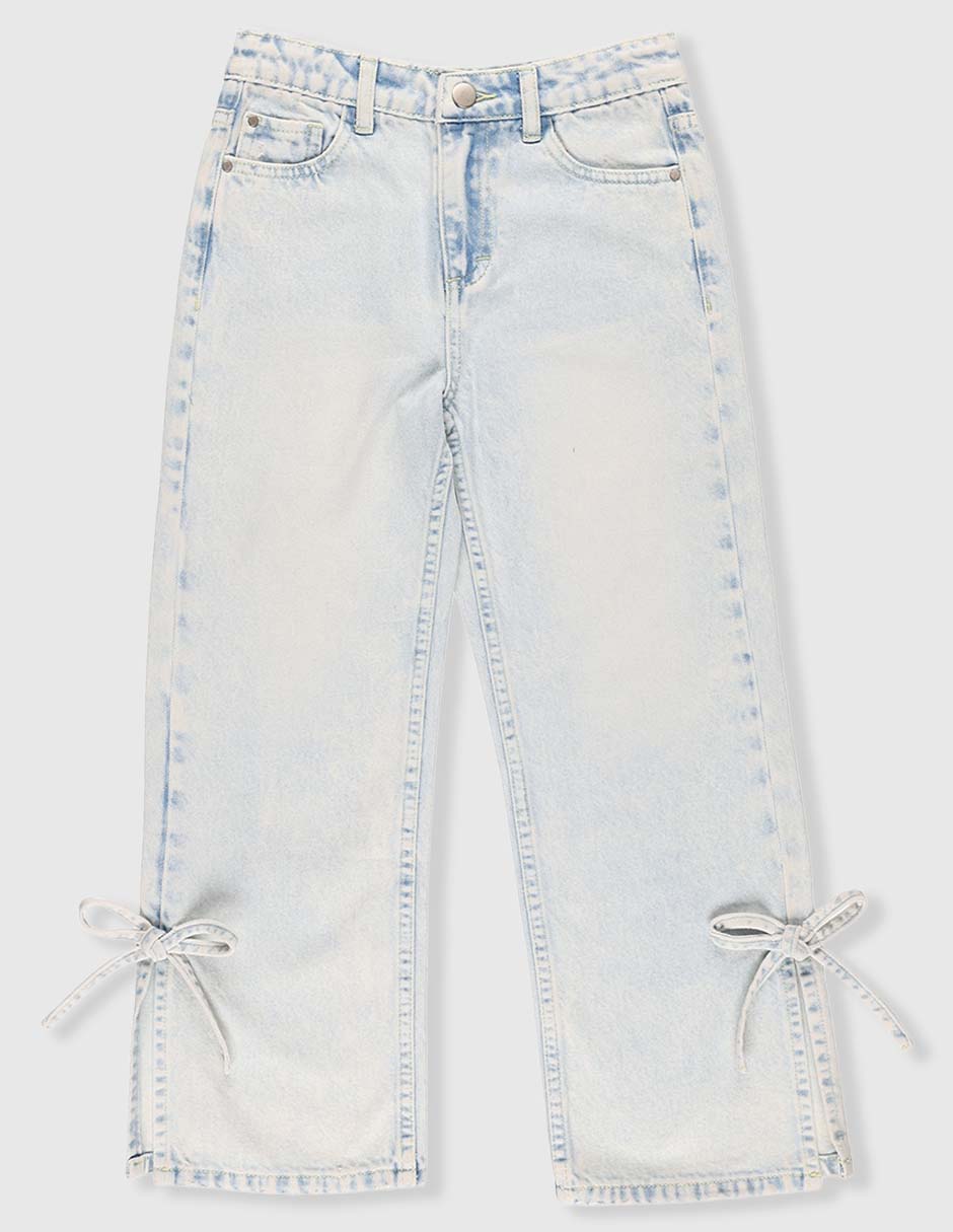 Jeans straight lavado claro para niña