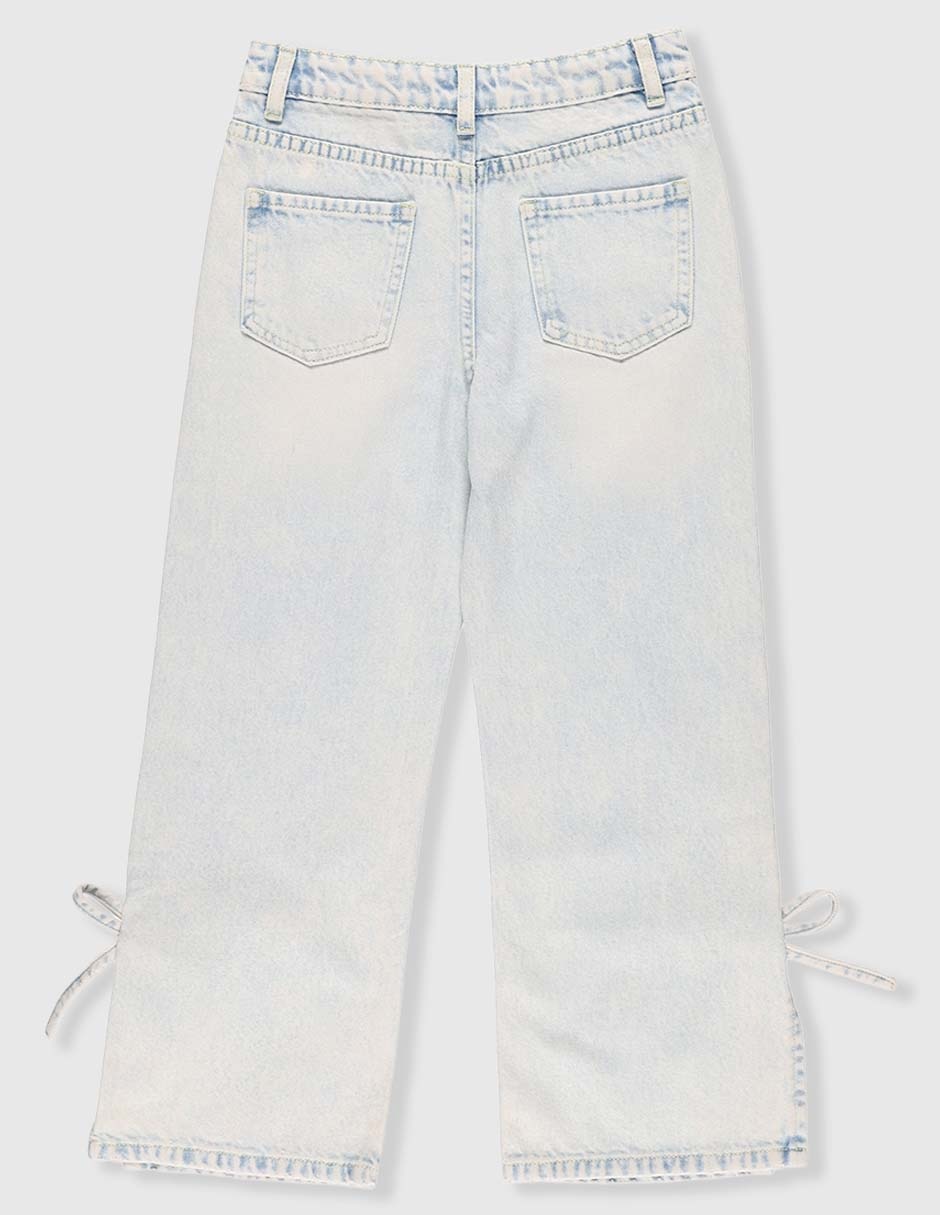 Jeans straight lavado claro para niña 2