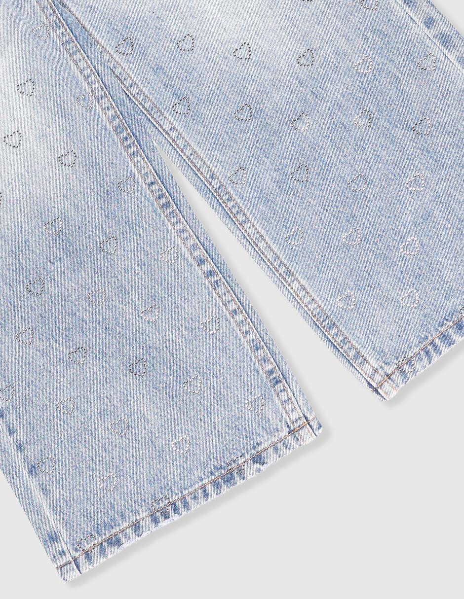 Jeans relaxed amplio deslavado para niña 4
