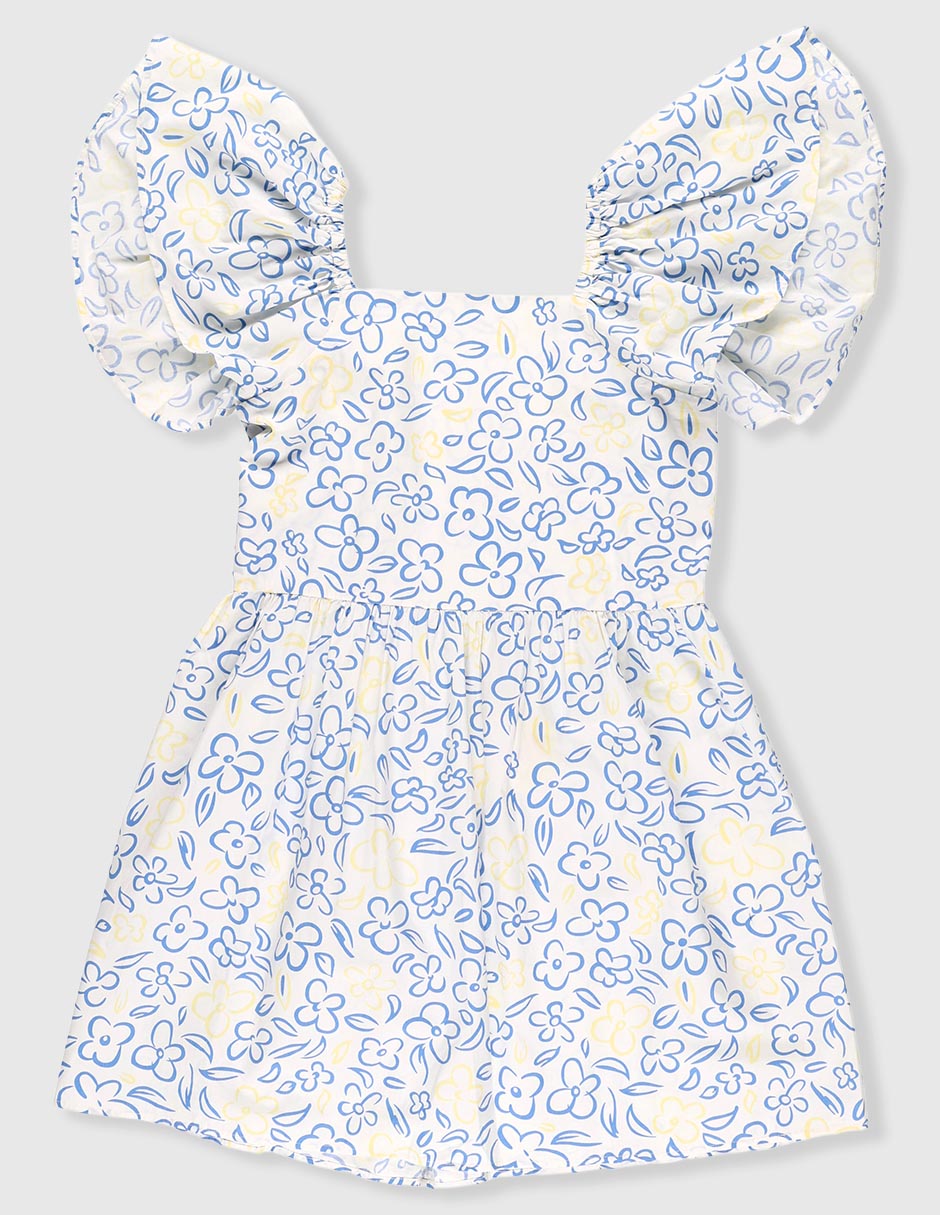 Vestido manga mariposa para niña