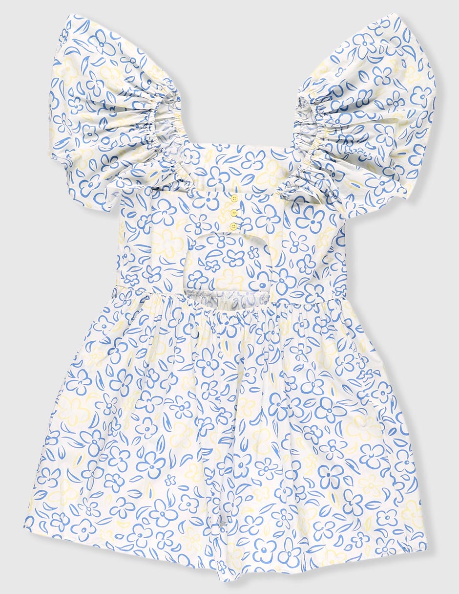 Vestido manga mariposa para niña 2