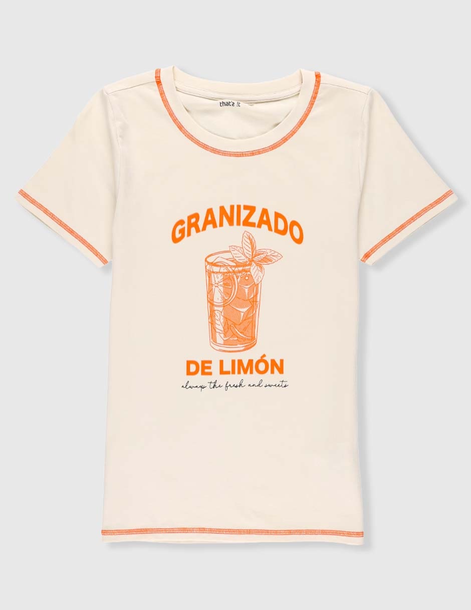 Playera Granizado manga corta para niña