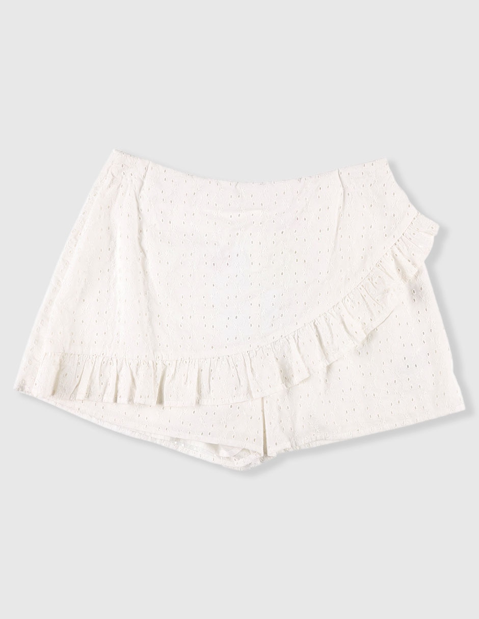 Falda short de algodón para niña Falda short de algodón para niña