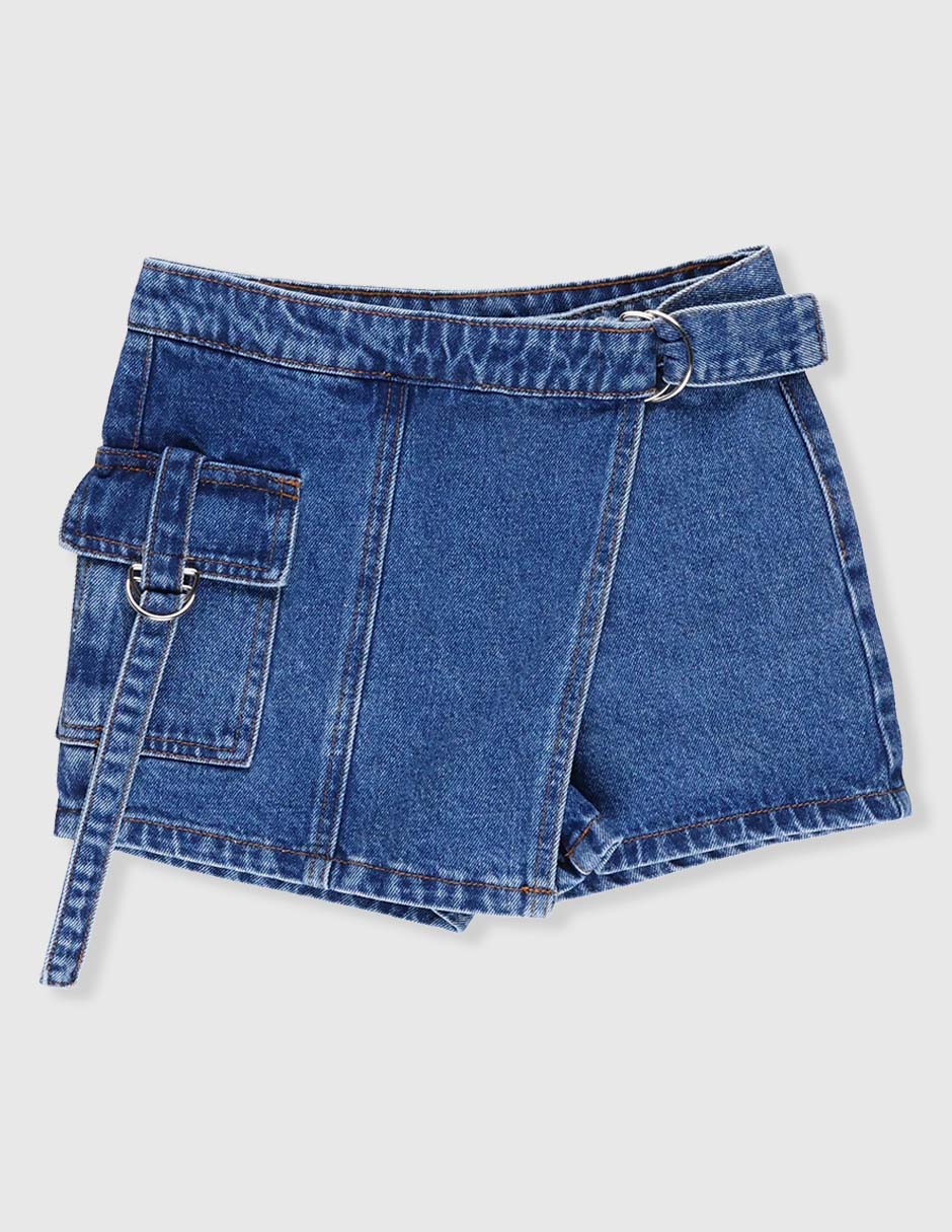 Falda short de mezclilla para niña Falda short de mezclilla para niña