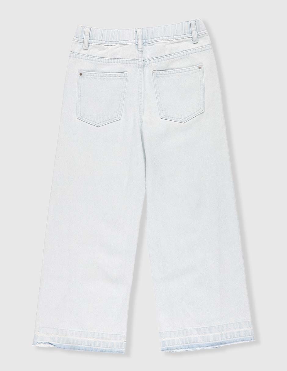 Jeans amplio lavado claro para niña 2