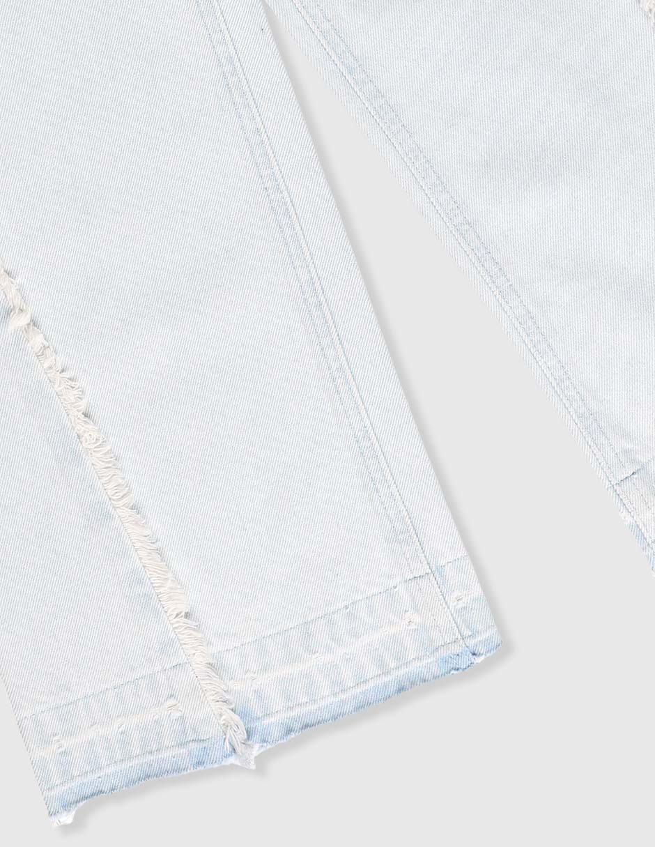 Jeans amplio lavado claro para niña 4