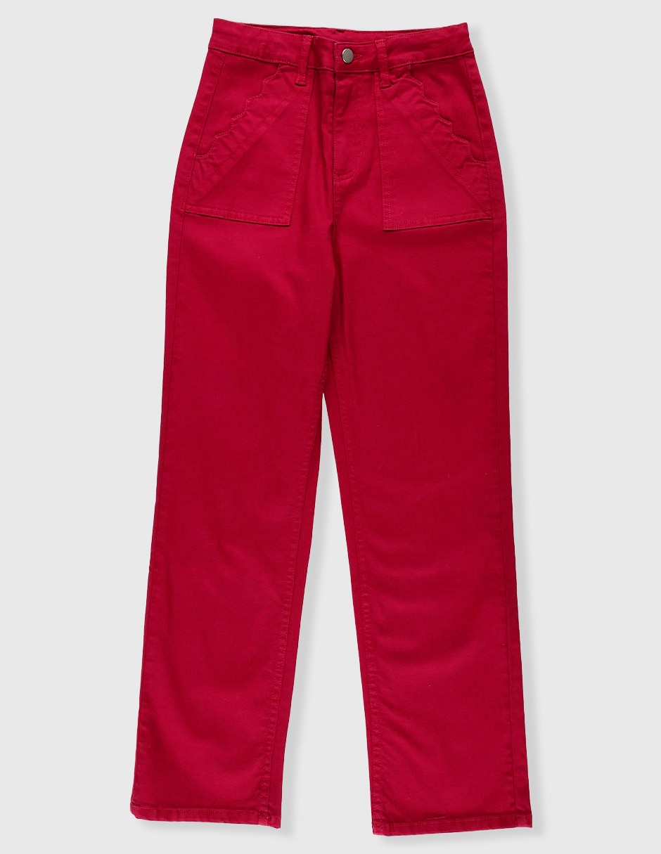 Jeans cargo straight para niña