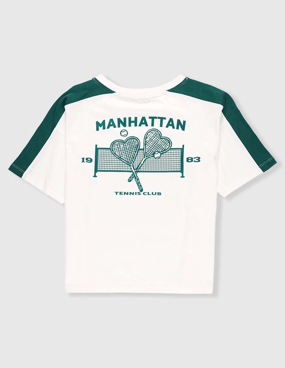 Playera Manhattan Tennis Club manga corta para niña 2