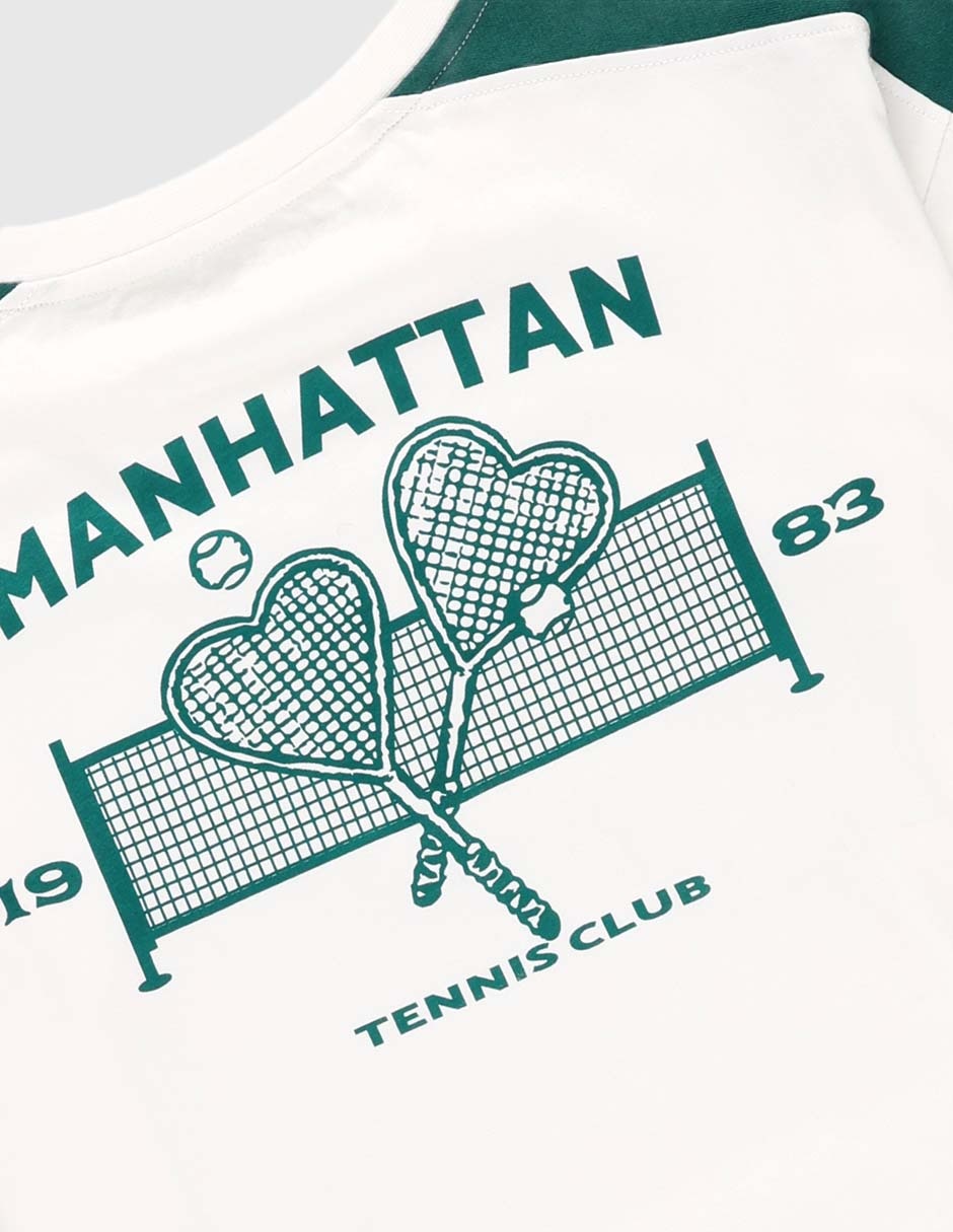 Playera Manhattan Tennis Club manga corta para niña 4
