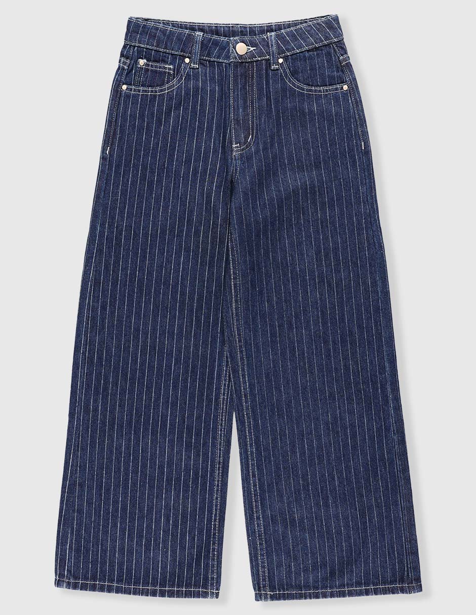 Jeans straight lavado obscuro para niña Jeans straight lavado obscuro para niña