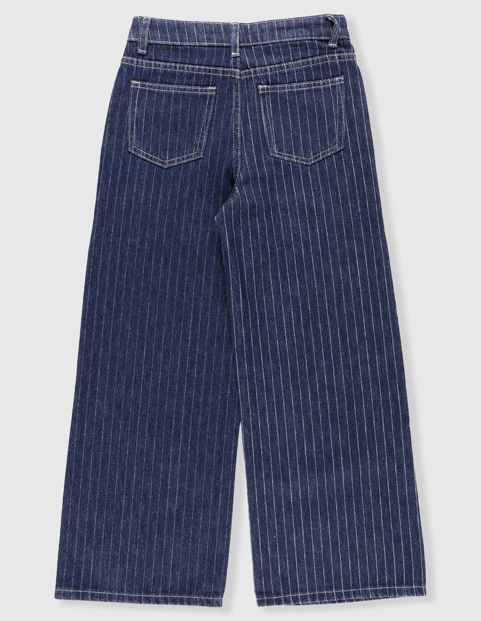 Jeans straight lavado obscuro para niña 2