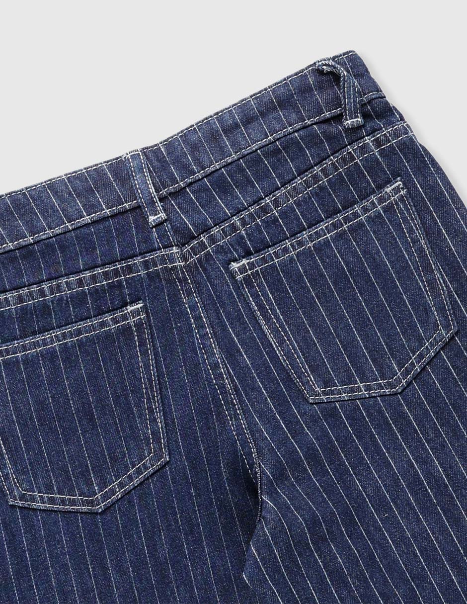 Jeans straight lavado obscuro para niña 3