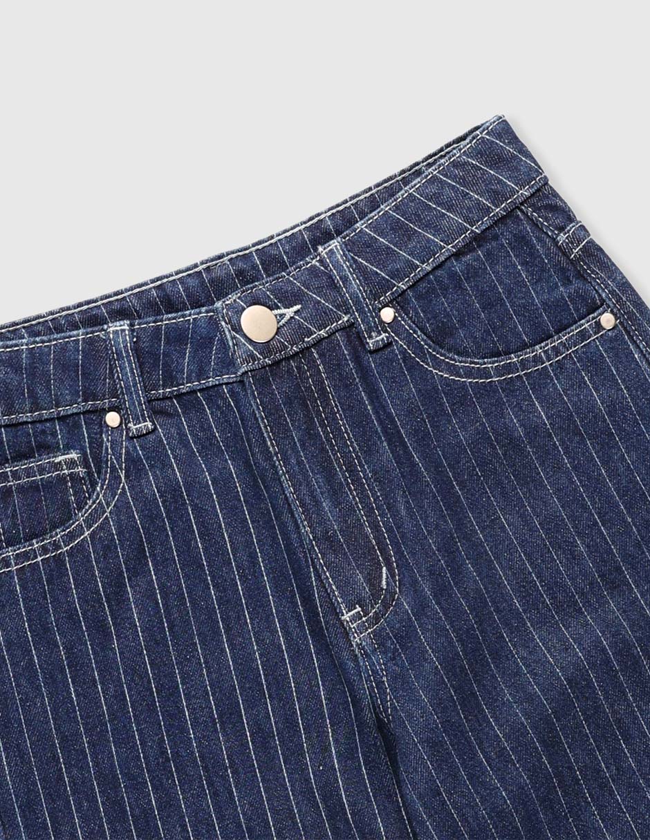 Jeans straight lavado obscuro para niña 4