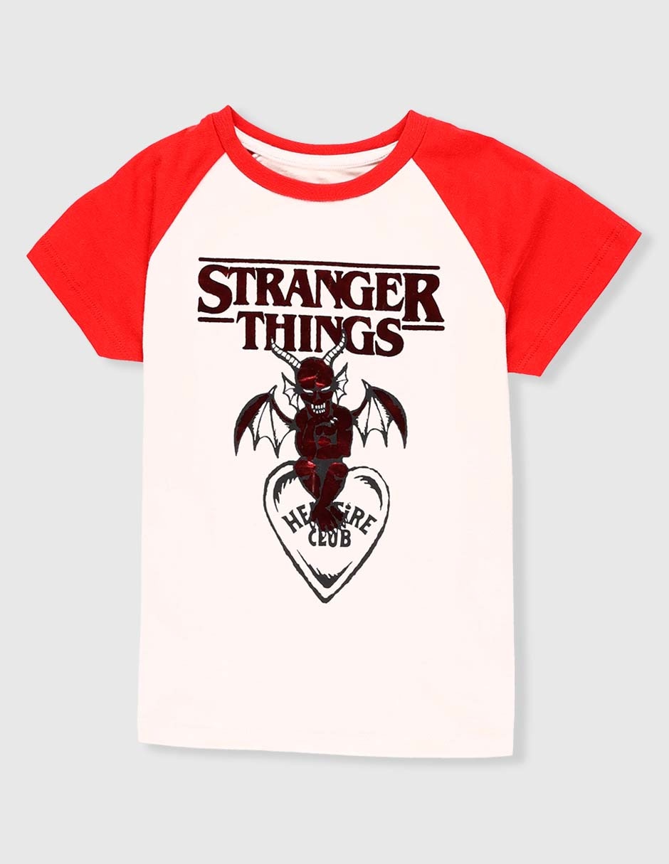 Playera Stranger Things manga corta para niña Playera Stranger Things manga corta para niña