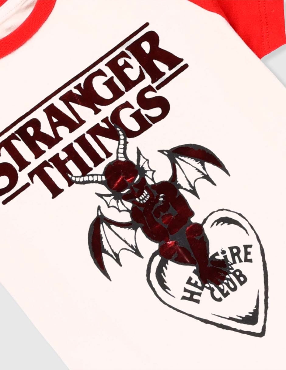 Playera Stranger Things manga corta para niña 3