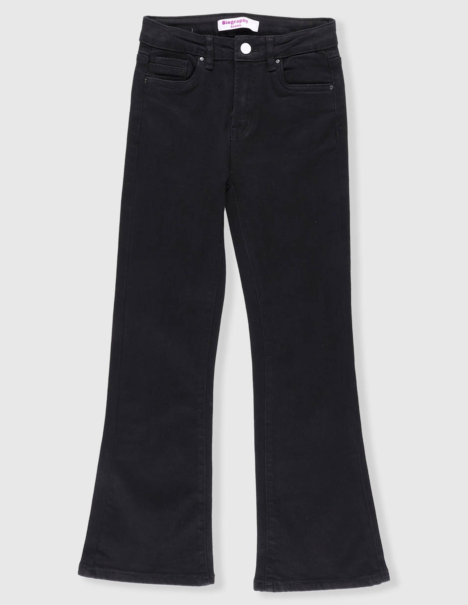 Jeans flare lavado obscuro para niña