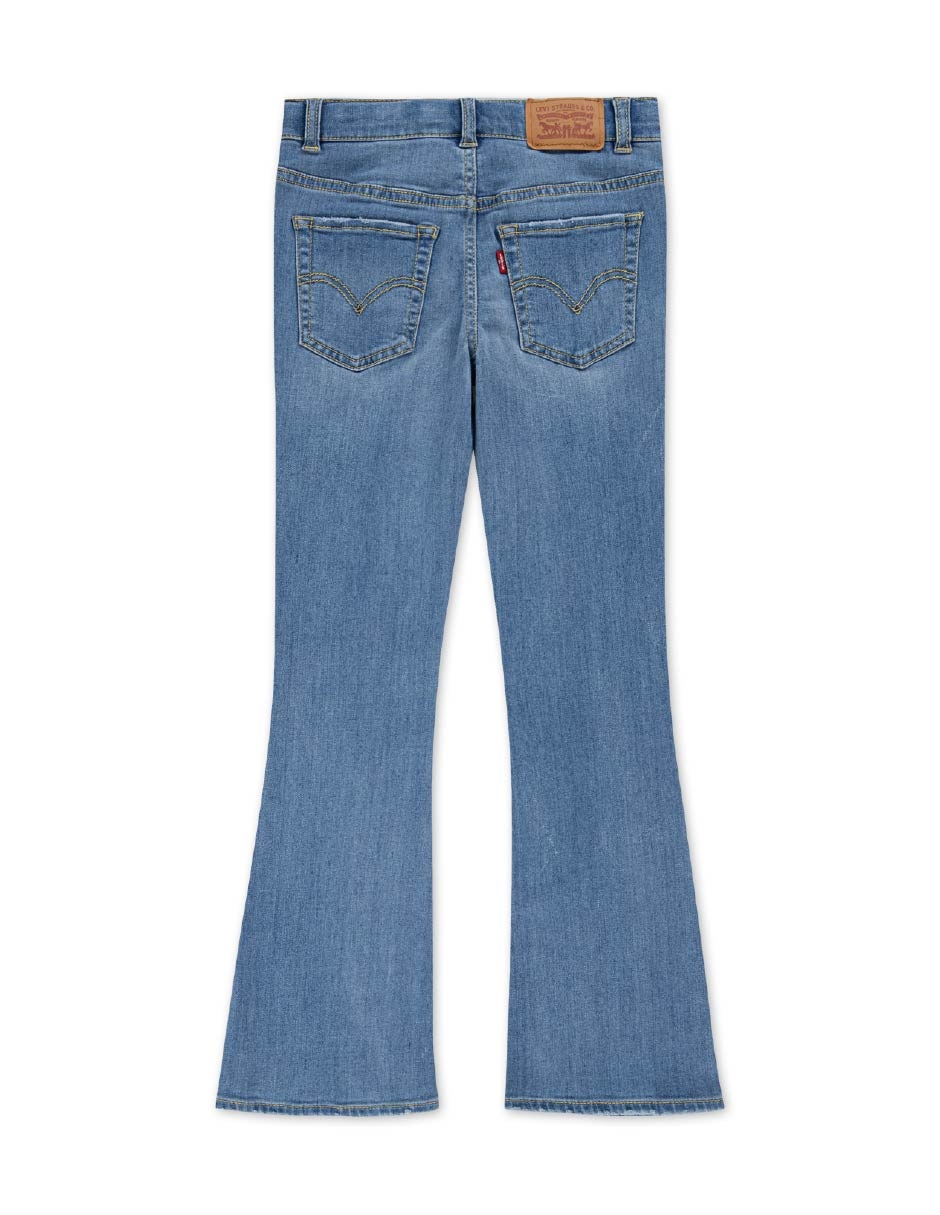 Jeans flare lavado medio para niña 2