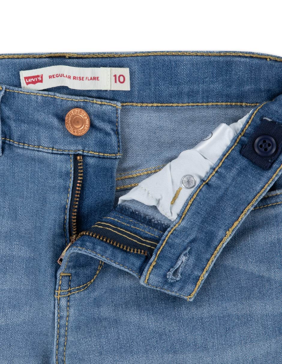 Jeans flare lavado medio para niña 3