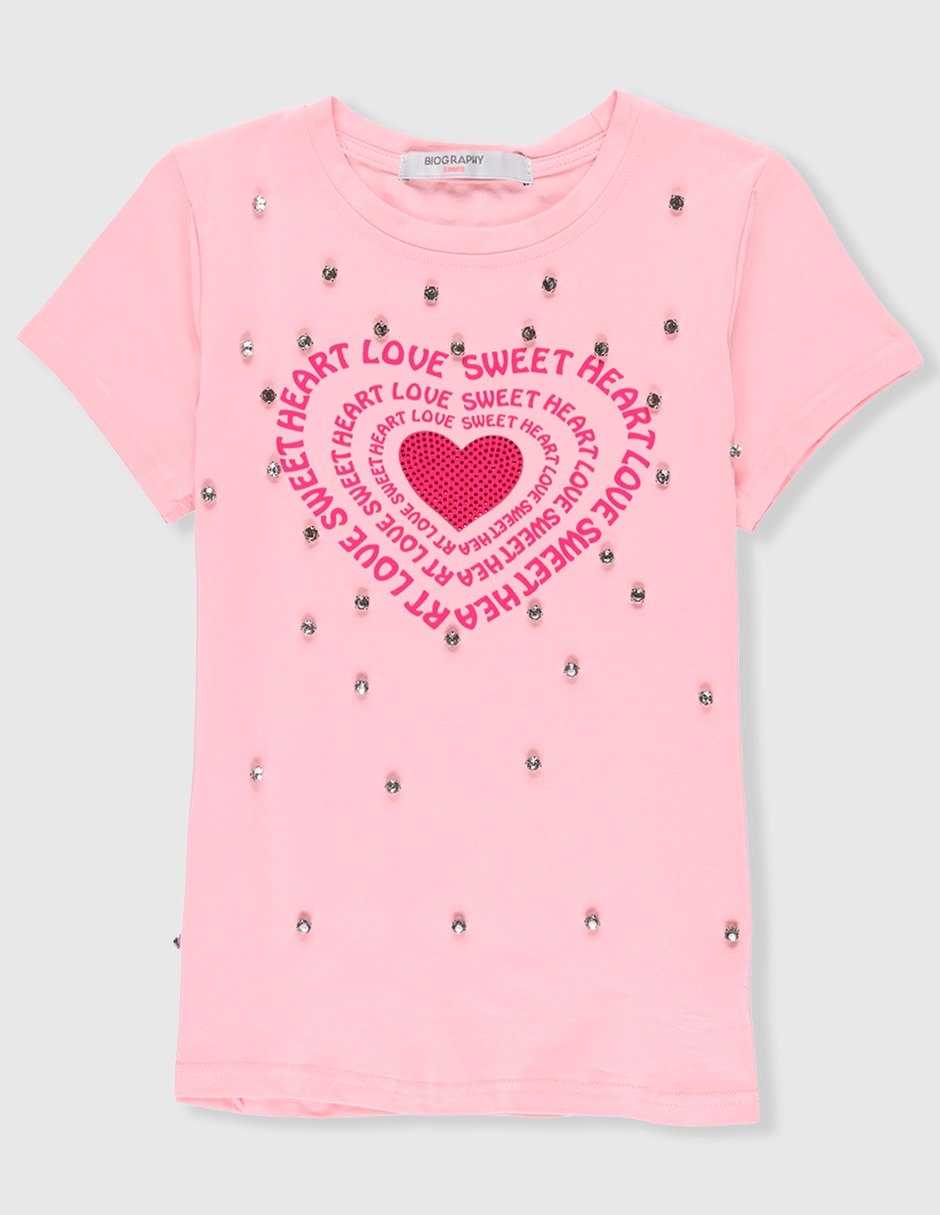 Playera manga corta para niña