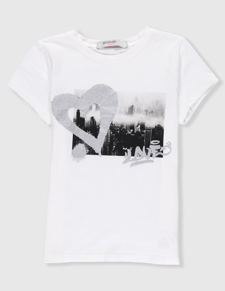 Playera manga corta para niña