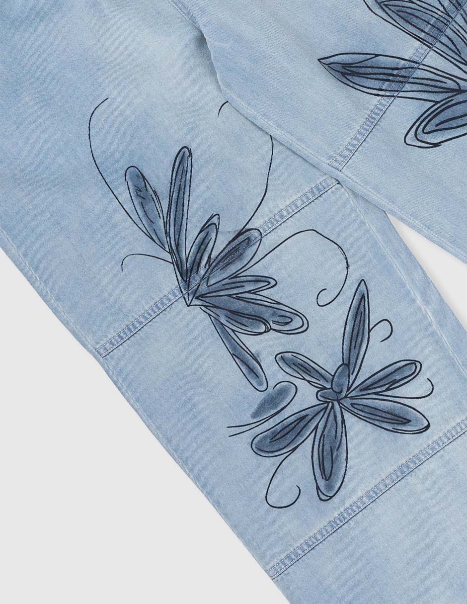 Jeans baggy deslavado para niña 3