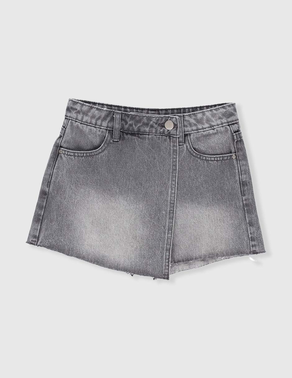 Falda short de mezclilla para niña Falda short de mezclilla para niña