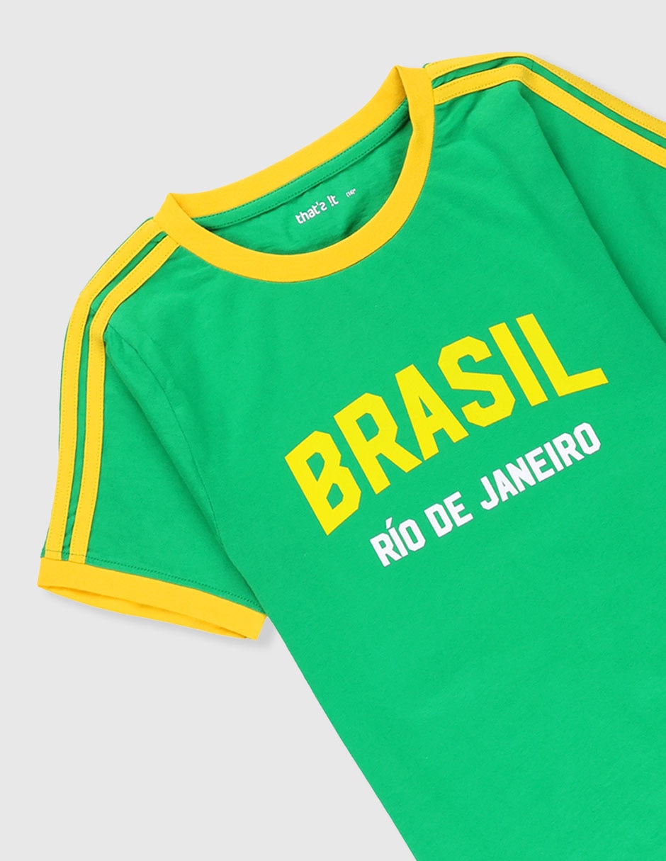 Playera Brasil manga corta para niña 3