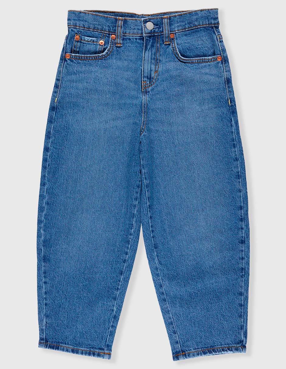 Jeans relaxed baggy lavado medio para niña Jeans relaxed baggy lavado medio para niña