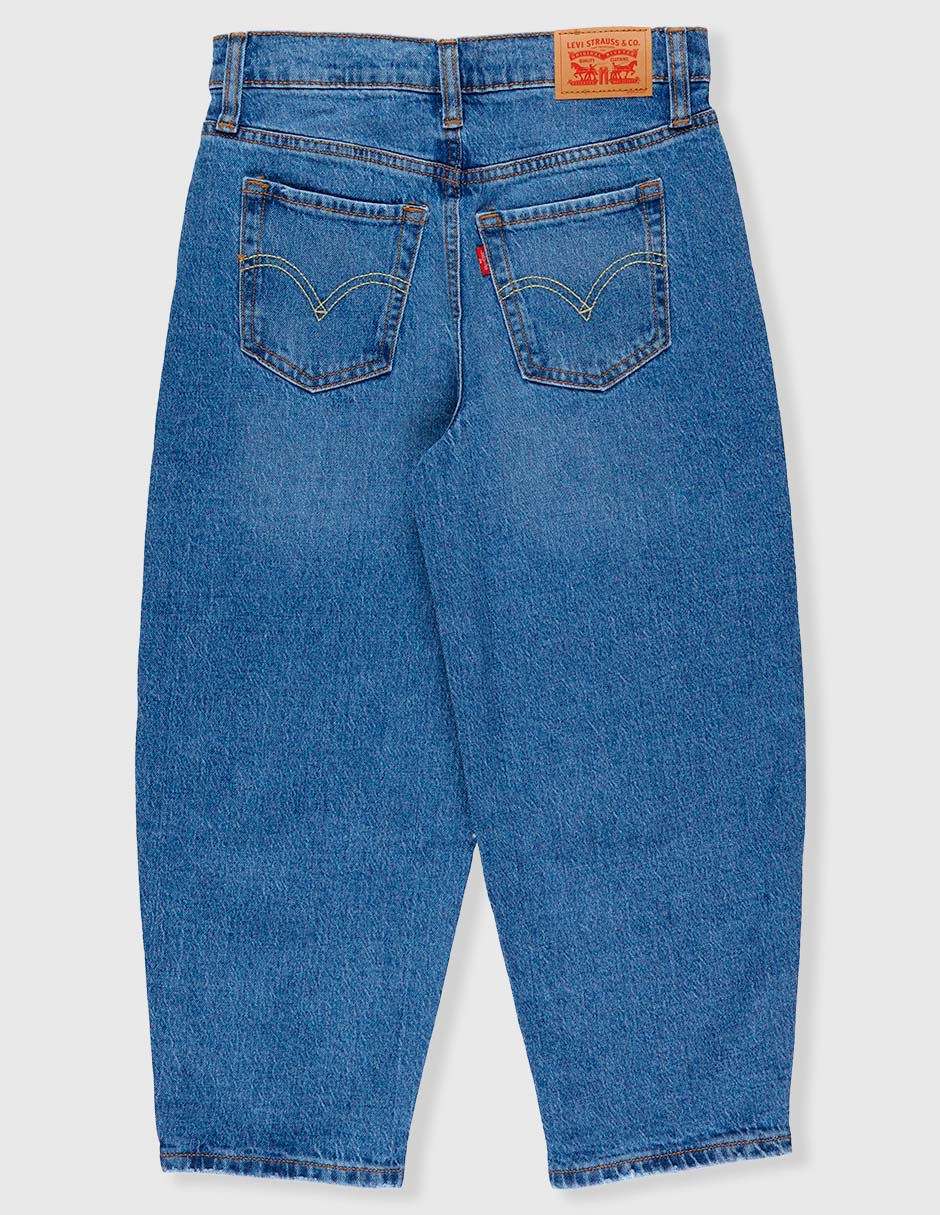 Jeans relaxed baggy lavado medio para niña 2