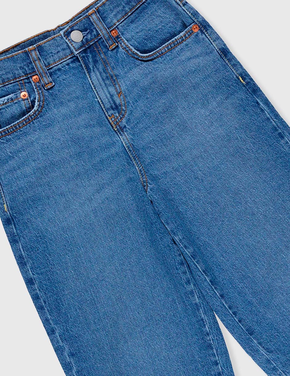 Jeans relaxed baggy lavado medio para niña 4