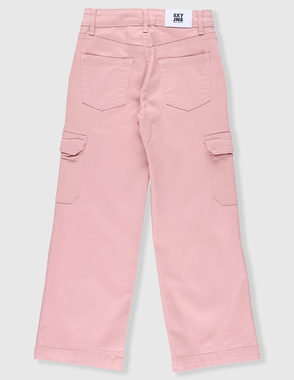 Jeans cargo amplio para niña 2