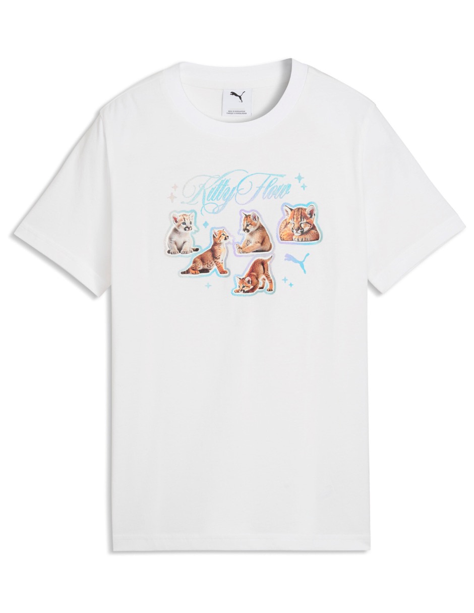 Playera Kitty Flow manga corta para niña