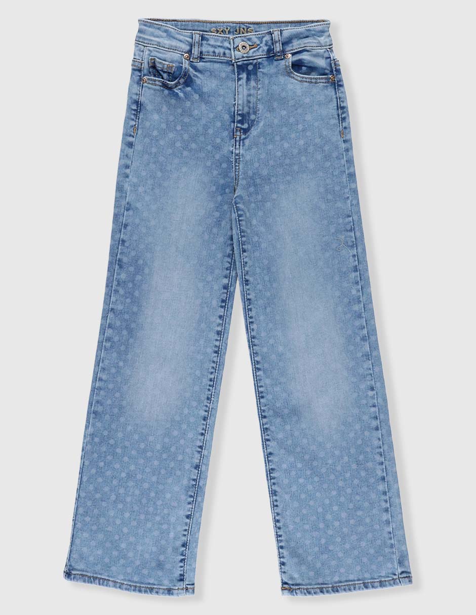 Jeans straight deslavado para niña Jeans straight deslavado para niña