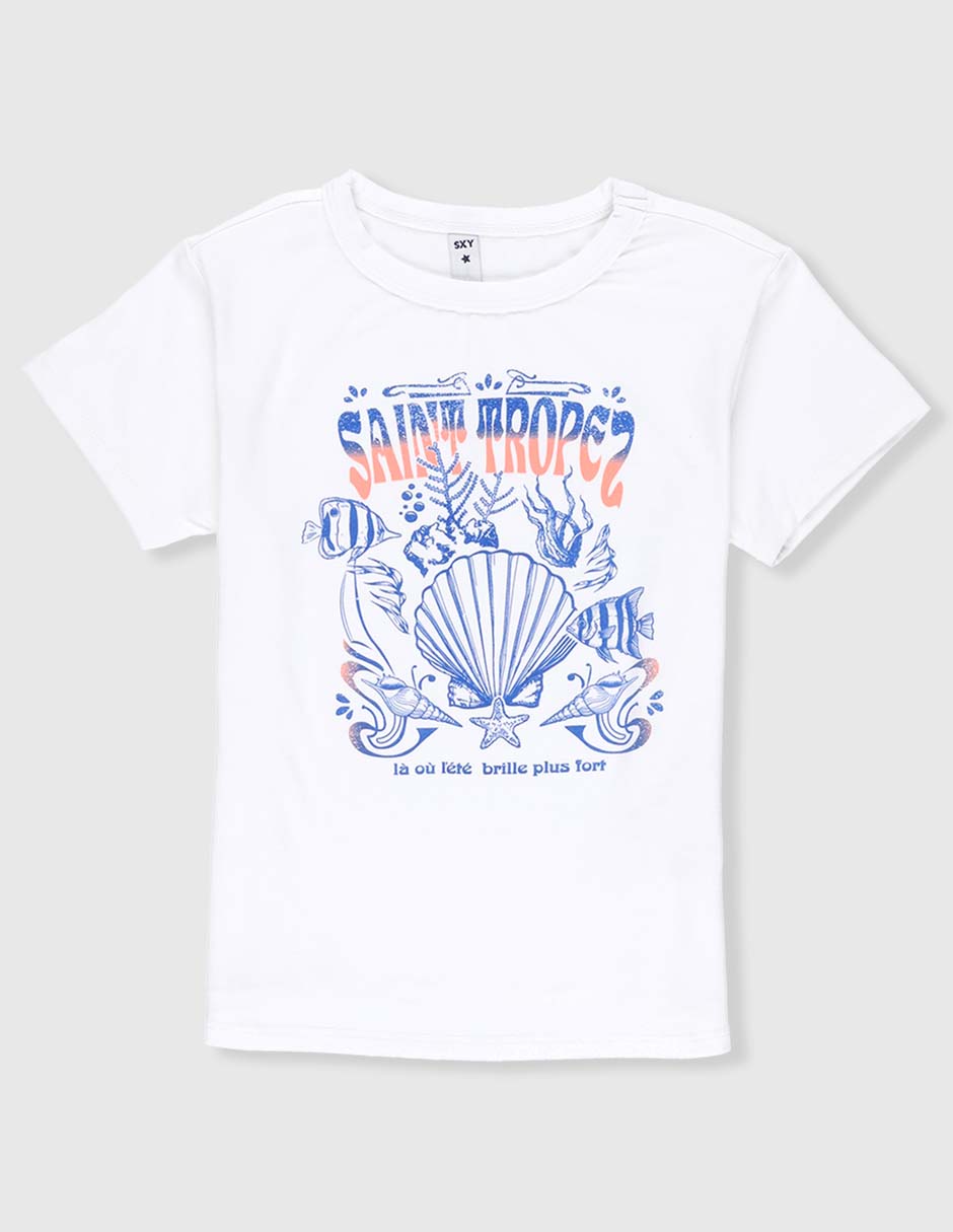 Playera manga corta para niña
