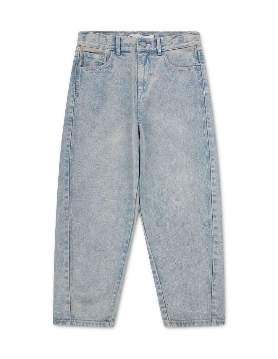Jeans relaxed baggy lavado claro para niña Jeans relaxed baggy lavado claro para niña