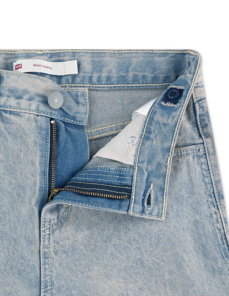 Jeans relaxed baggy lavado claro para niña 3