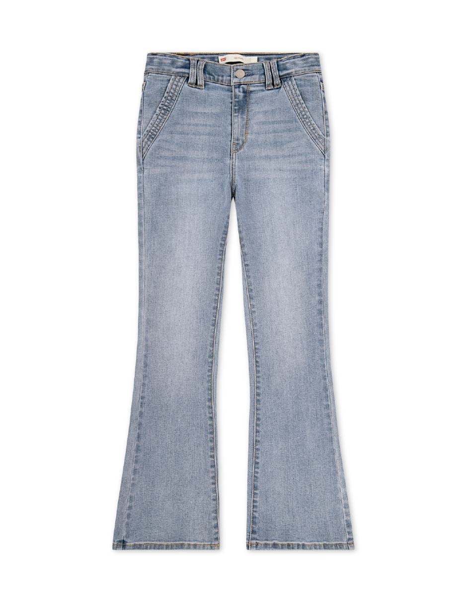 Jeans relaxed flare lavado medio para niña Jeans relaxed flare lavado medio para niña