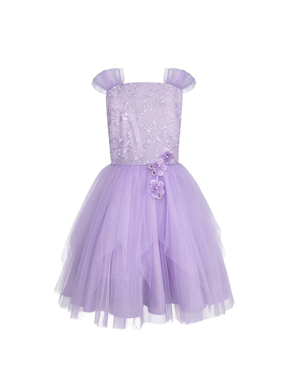 Vestido Fiesta manga cap para niña 2