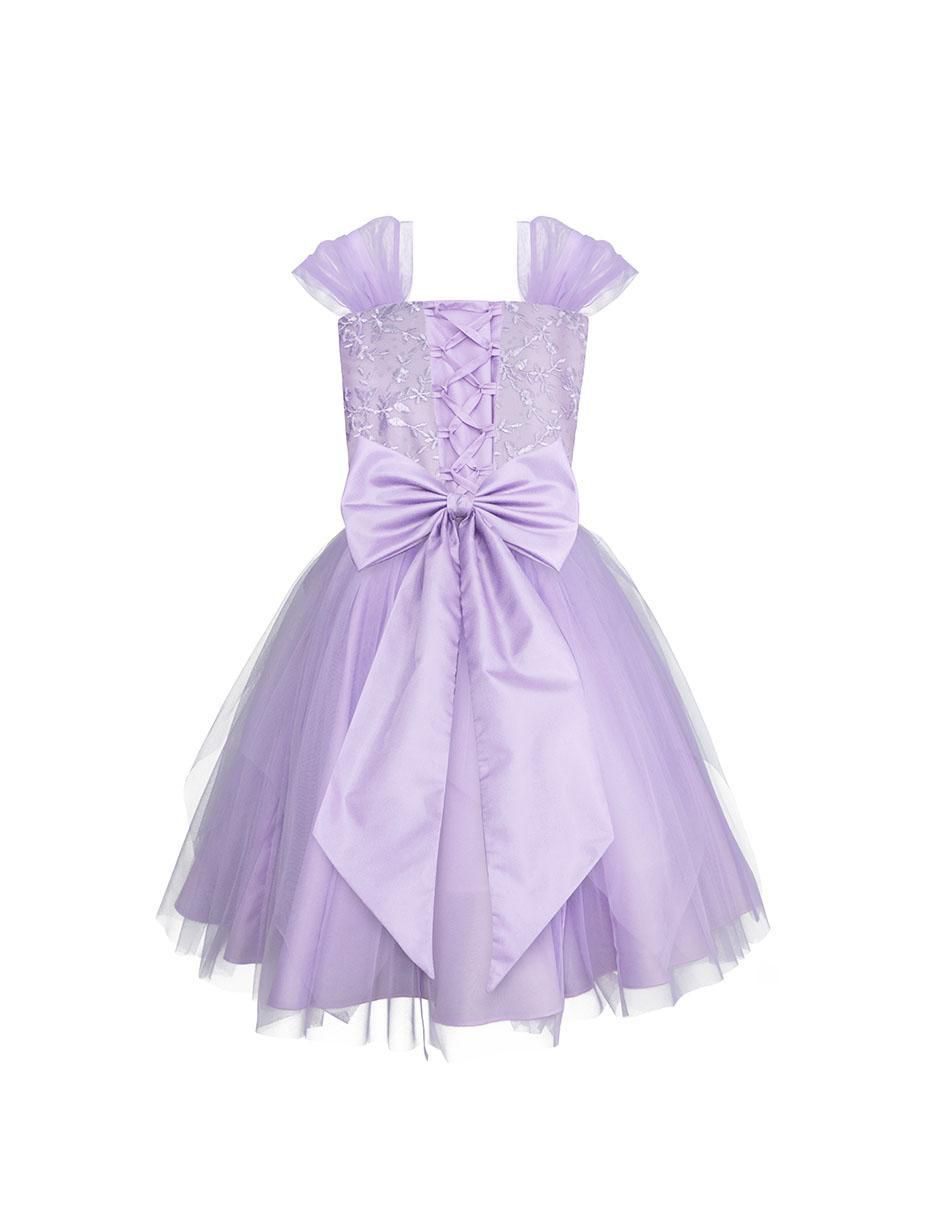 Vestido Fiesta manga cap para niña 3