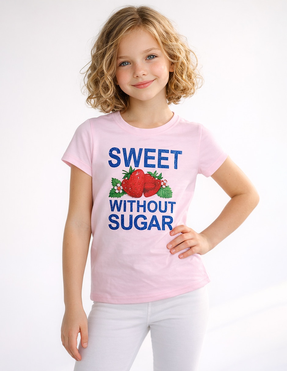 Playera manga corta para niña