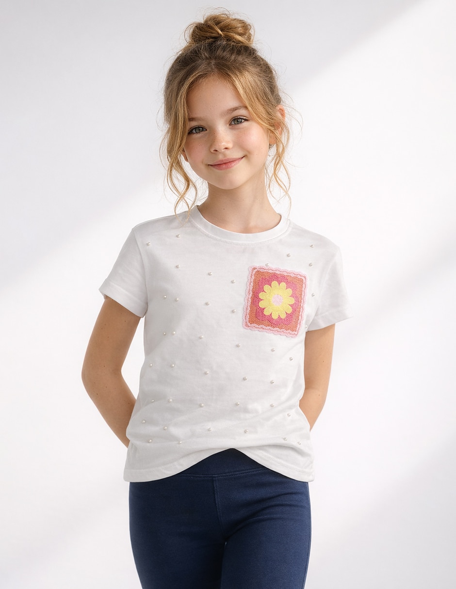 Playera manga corta para niña