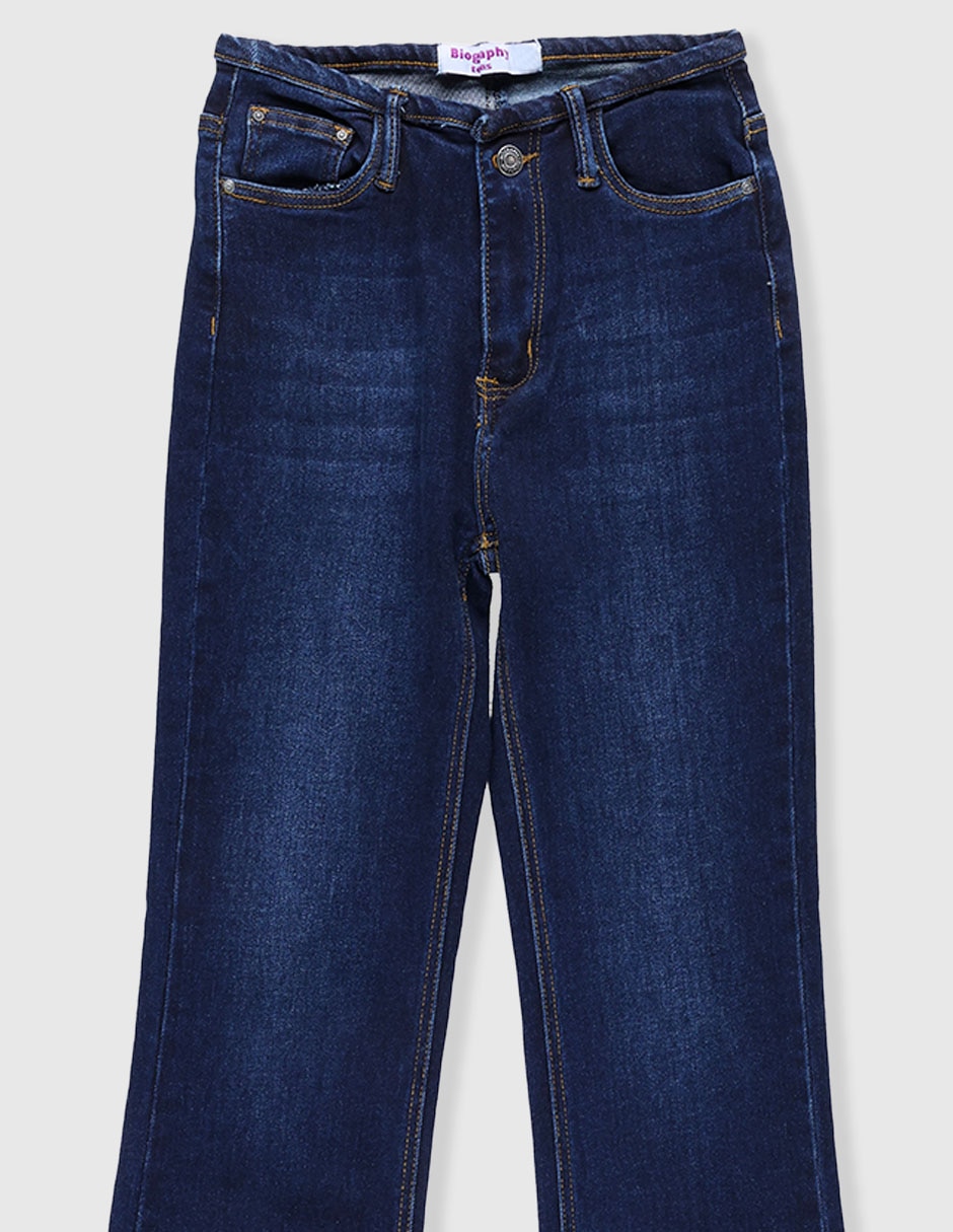 Jeans flare lavado stone wash para niña 4