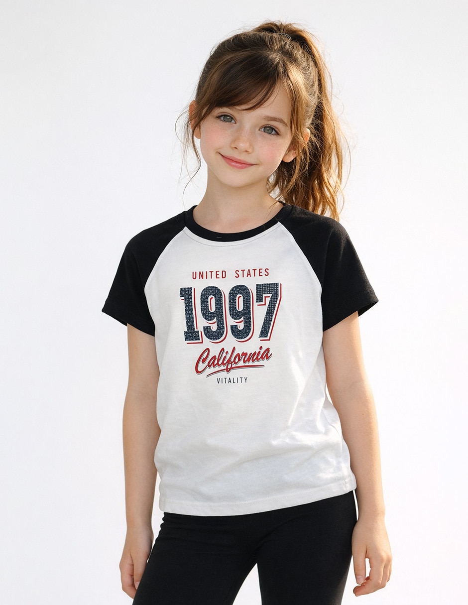 Playera manga corta para niña Playera manga corta para niña